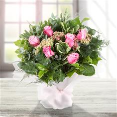Six Long Stem Pink Roses