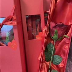 Single Silk Red Rose Box